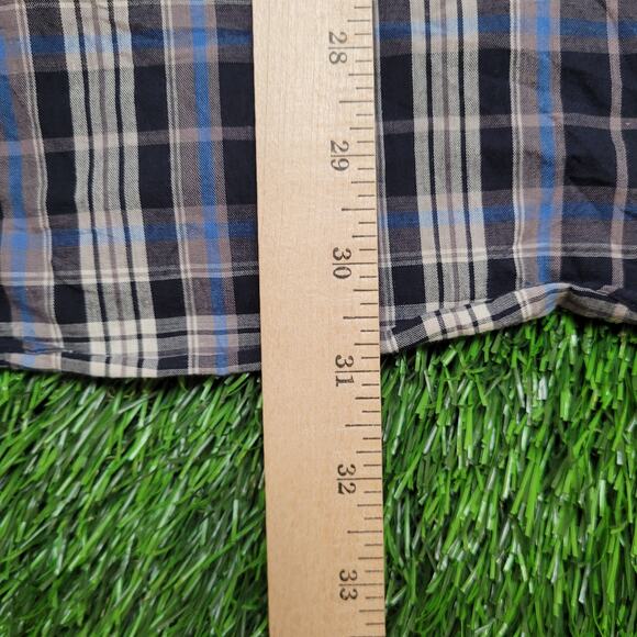 Vintage Y2K Rockabilly Western Shirt Men Medium Relax Fit Pearl Snap Plaid Check - Picture 8 of 11